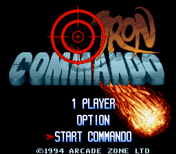 Iron Commando (prototype) Title Screen
